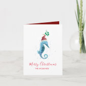 Aquarelle côtière SeaHorse Carte de Noël (Devant)