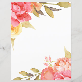 Aquarelle Cottage Jardin Roses papier à scandale