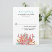 Aquarelle couleur Coral Reef | RSVP pour mariage (Debout devant)