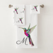 Aquarelle couleur de colibri Monogramme initial (En situation)