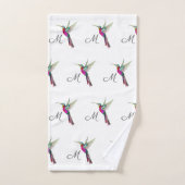 Aquarelle couleur de colibri Monogramme initial (Serviette à main)