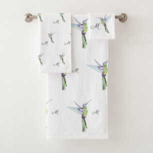 Aquarelle couleur de colibri Monogramme initial