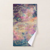 Aquarelle couleur Mandala or élégant Nebula (Serviette à main)