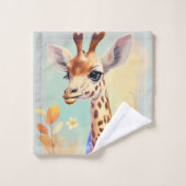 Aquarelle couleur mignonne Baby Giraffe (Gant de toilette)