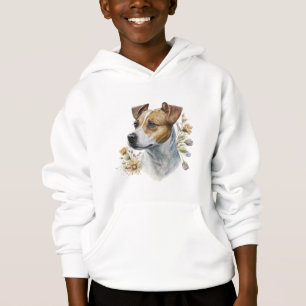 Aquarelle couleur mignonne Floral Jack Russell Chi