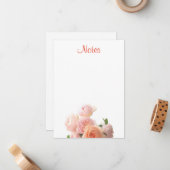 Aquarelle couleur Modèle de script à main fleurie (Devant/Arrière en situation)