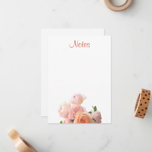 Aquarelle couleur Modèle de script à main fleurie (Devant/Arrière en situation)