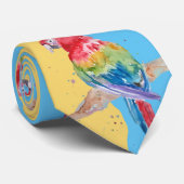 Aquarelle couleur perroquet Macaw Mens Cravate (Roulé)