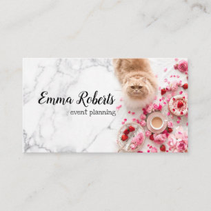 Aquarelle couleur rose pâle Carte de visite floral