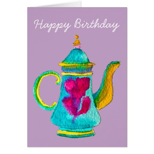Aquarelle couleur turque teapot (Devant)