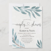 Aquarelle Couples Douche Invitation botanique (Devant)