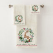 Aquarelle couronne de Noël avec cerf coutume (En situation)