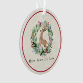 Aquarelle couronne de Noël avec cerf coutume (devant)