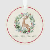 Aquarelle couronne de Noël avec cerf coutume (dos)