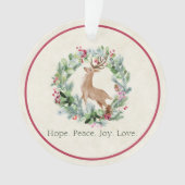 Aquarelle couronne de Noël avec cerf coutume (devant)