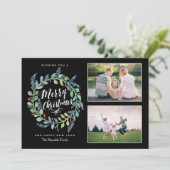 Aquarelle couronne Noël 2 photo Carte de vacances (Debout devant)