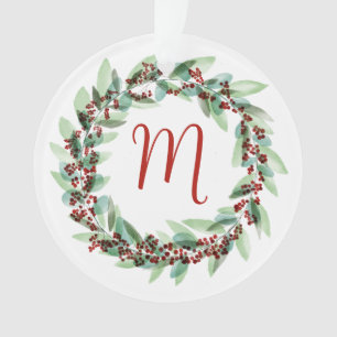 Aquarelle couronne ornement de Noël