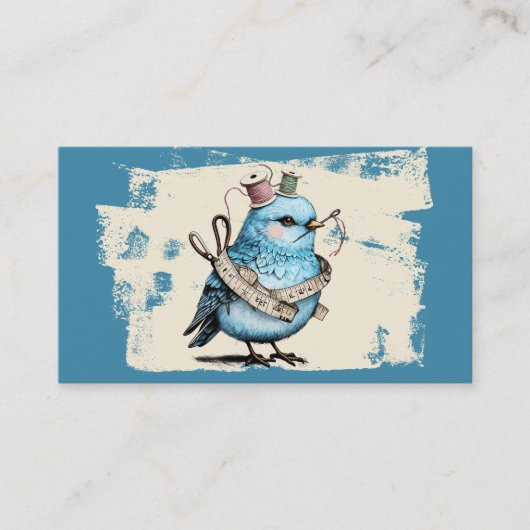 Aquarelle couture couturière carte de visite oisea (Devant)