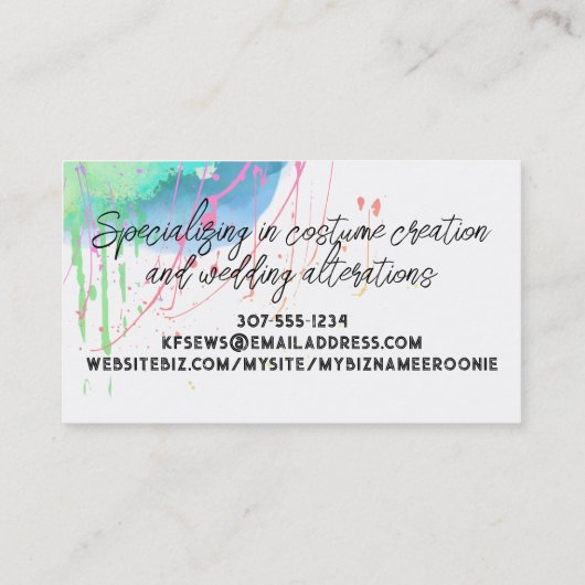 Aquarelle couture notions couture couturier carte  (Dos)