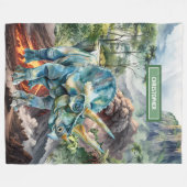 Aquarelle Couverture Dinosaure Cadeau Personnalisé (Devant (Horizontal))