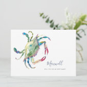 Aquarelle Crabe Demander aux Groomesmen Cartes (Debout devant)