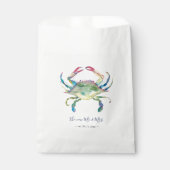 Aquarelle Crabe Favor Sacs Plage Idées de mariage (Devant)