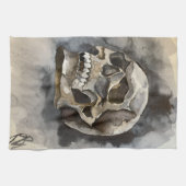 Aquarelle crâne serviette de cuisine (Horizontal)