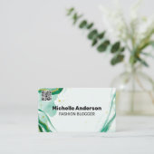 Aquarelle créative | Carte de visite de code QR (Debout devant)