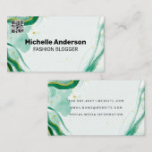 Aquarelle créative | Carte de visite de code QR (Devant / Derrière)