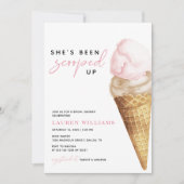 Aquarelle Crème de glace rose Invitation de la nup (Devant)