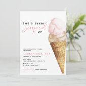 Aquarelle Crème de glace rose Invitation de la nup (Debout devant)