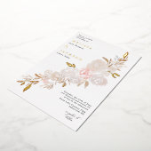 Aquarelle crème rose couronne Foil Invitation (Rotation)