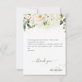 Aquarelle Crème Roses Hydrangea Merci (Dos)