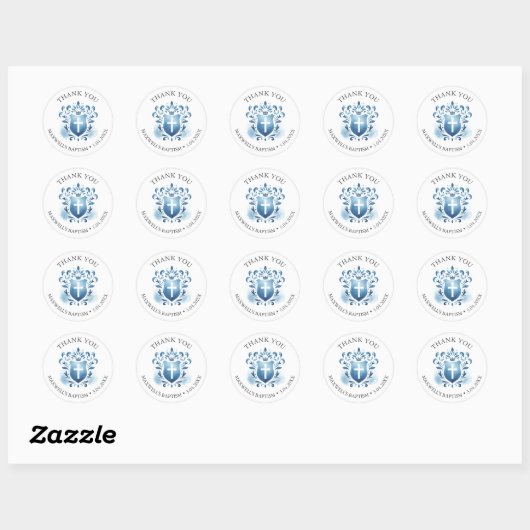 Aquarelle Crest Baptism Favoriser Sticker (Feuille)