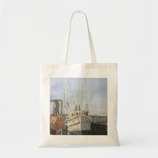 Aquarelle Crevette Bateau Sac fourre-tout de pêche (Devant)