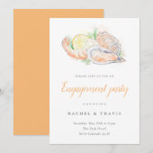 Aquarelle crevettes et huîtres Invitation (Devant / Derrière)