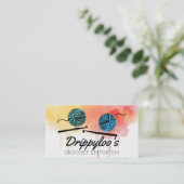 Aquarelle crochet crochets fils carte de visite (Debout devant)