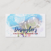 Aquarelle crochet crochets fils carte de visite (Devant)