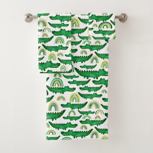 Aquarelle Crocodile Alligator Arc-en-ciel Enfants (En situation)