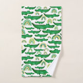 Aquarelle Crocodile Alligator Arc-en-ciel Enfants (Serviette à main)
