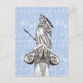 Aquarelle croquis de la Statue d'Athena Carte post (Devant)