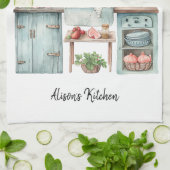 Aquarelle Cuisine évier Serviette de cuisine (Plié)