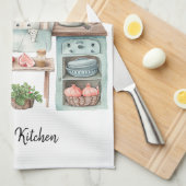 Aquarelle Cuisine évier Serviette de cuisine (Quart Plié)