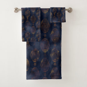 Aquarelle Cuivre Patina Damask Modèle serviette