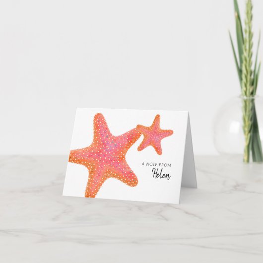 Aquarelle Cute Carte de remerciements Starfish (Devant)