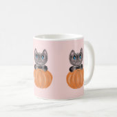 Aquarelle Cute Chat et Mug Citrouille (Devant droit)