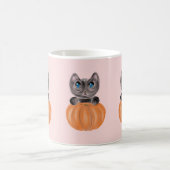 Aquarelle Cute Chat et Mug Citrouille (Centre)