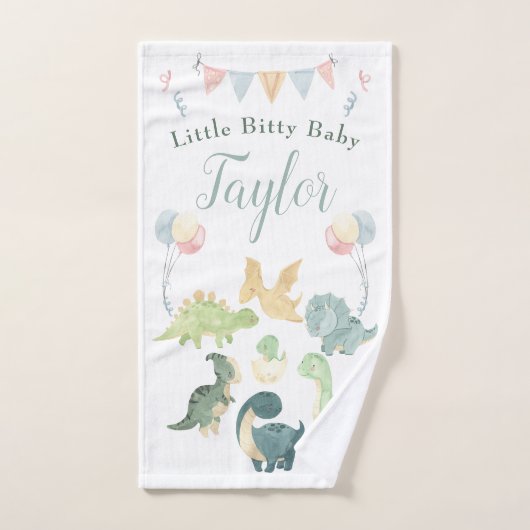 Aquarelle Cute Dinosaur Bébé personnalisé (Serviette à main)