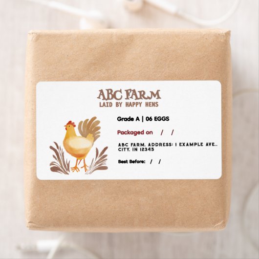 Aquarelle Cute Egg Étiquette carton (En situation)