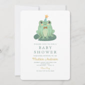 Aquarelle Cute Frog Baby shower Invitation (Devant)